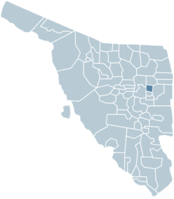 Localização de Huásabas no estado de Sonora