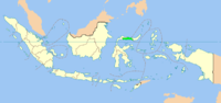 मानचित्र जिसमें गोरोंतालो Gorontalo हाइलाइटेड है