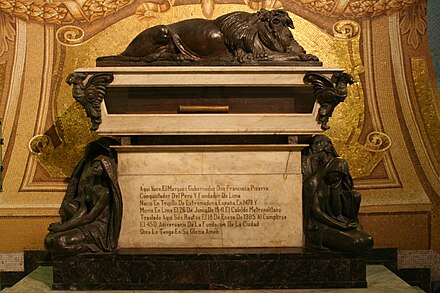 Tomb of Francisco Pizarro in the Lima Cathedral