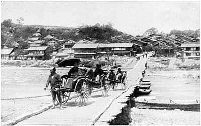BOAT BRIDGE ON THE NAKASENDO.