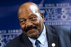 Hall of Famer Jim Brown was the Browns' first-round draft pick in 1957 Jim Brown at LBJ Foundation 2014.jpg