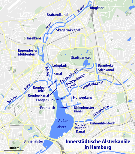 Karte Hamburg Innenstadtkanäle