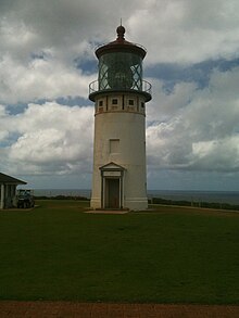 Historic Kīlauea Point Lighthouse built in 1913 on the island of Kauai in Hawaii.