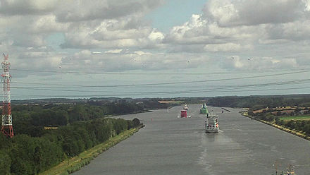 The Kiel Canal connecting the North Sea and the Baltic Sea