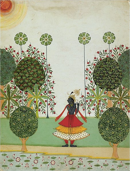 File:Krishna Fluting in the Forest, c. 1720-1740 Jaipur, Harvard University Art Museum.jpg