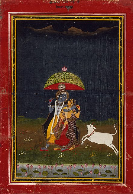 Krishna and Radha Strolling in the Rain LACMA M.87.278.15.jpg