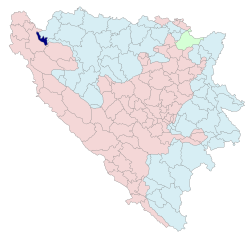 Položaj općine Krupa na Uni u Bosni i Hercegovini