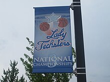 Lady Techsters 3 National Titles Banner Lady Techsters sign IMG 3697.JPG