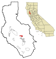 Location within Lake County  and the state of California