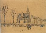 Krajobraz z kościołem - Vincent van Gogh - grudzień 1883 - F1238 JH435.jpg