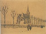 Եկեղեցով բնապատկեր, գծանկար, 1883, Վան Գոգի թանգարան, Ամստերդամ (F1238)