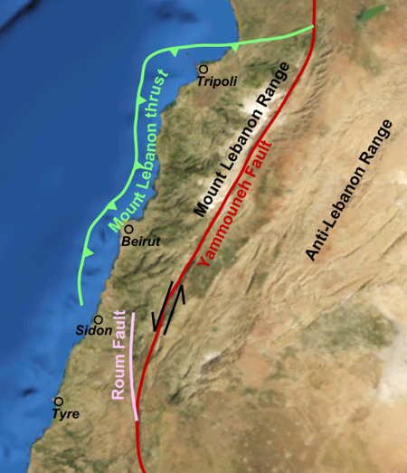 Tectonic situation of Lebanon Lebanon tectonics.png
