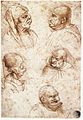 Leonardo da vinci, Five caricature heads.jpg