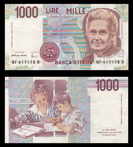 Italian lira banknote, 1990 issue