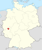 Map of Germany, position of the Neuwied district highlighted