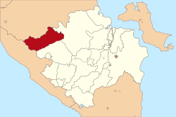 Location of North Musi Rawas Regency in red