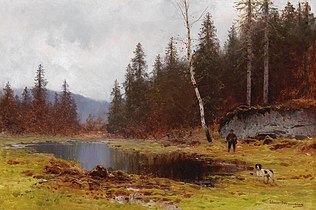 Hunter by a Pond