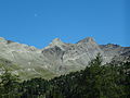 Sommets des Trois-Évêchés (2818 m) et de la Dent des Évêchés (2771 m), vus du Nord-Ouest