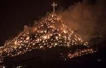 Foto della fiaccolata in onore della Madonna di maggio