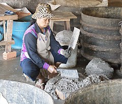 Making fish paste in Cambodia