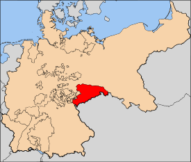 Location of the Kingdom of Saxony in the German Empire