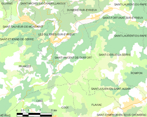 Poziția localității Saint-Vincent-de-Durfort