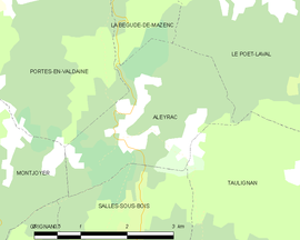 Mapa obce Aleyrac
