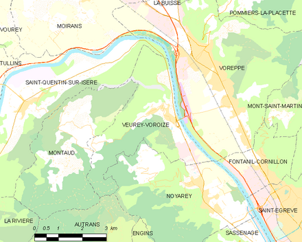 Carte des communes limitrophes