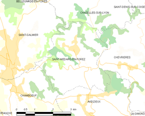 Poziția localității Saint-Médard-en-Forez