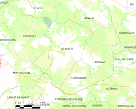 Mapa obce Le Bastit