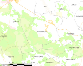 Mapa obce Issendolus