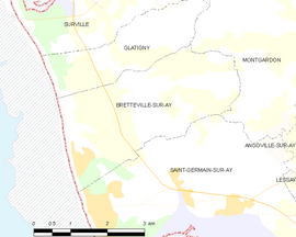 Mapa obce Bretteville-sur-Ay