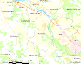 Mapa obce Maslacq