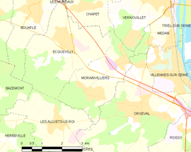 Mapa obce Morainvilliers