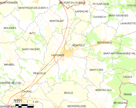 Mapa obce Caussade