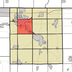 Concord Township okulunun Elkhart County şehrindeki konumu