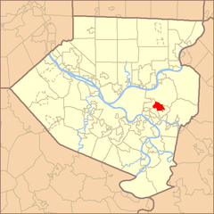 Map of Allegheny County PA Highlighting Churchill.png