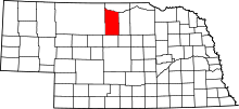 Harta e Brown County në Nebraska