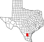 Map of Texas highlighting Duval County.svg