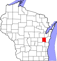 Locatie van Calumet County in Wisconsin