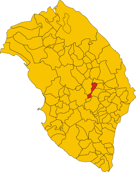 Map of comune of Melpignano (province of Lecce, region Apulia, Italy).svg