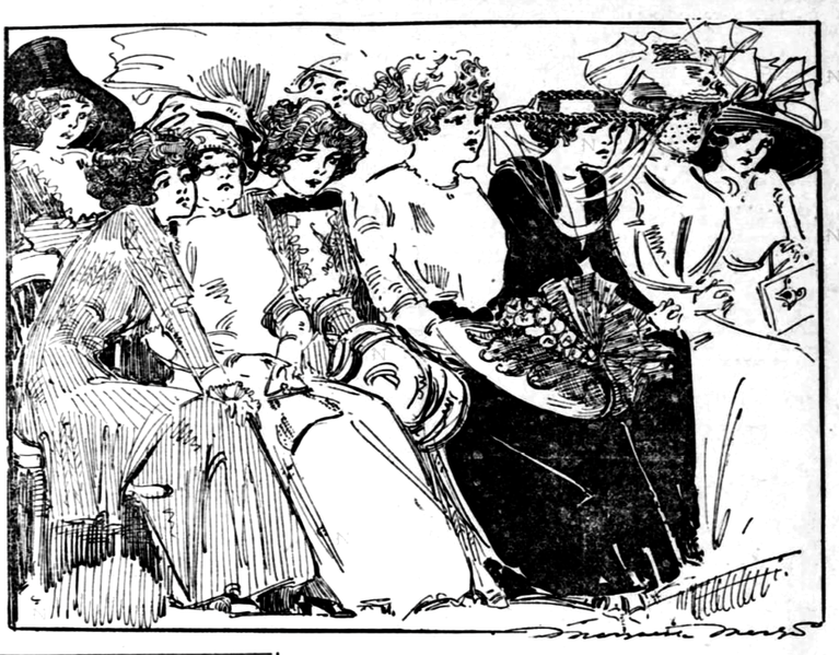 File:Marguerite Martyn sketch of women spectators at Dora Doxey trial in 1910.png