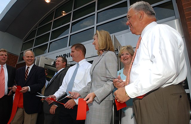 2005 ribbon cutting ceremony for the renovated Savin Hill station. L–R: Boston City Council President Michael F. Flaherty, Massachusetts Secretary of 