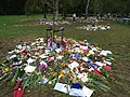 Memorials to Queen Elizabeth II in Hyde Park in 2022.