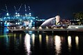 Merlion statue at Merlion Park, Singapore, with Marina Bay Sands under construction in the background - 20090925.jpg