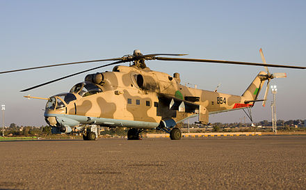 A Mil Mi-24 sits on the tarmac
