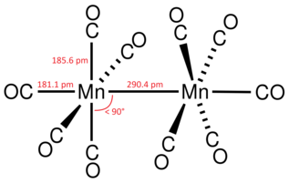 Important bond lengths and angles of dimanganese decacarbonyl Mn2(CO)10Geometry.png