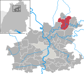 Poziția orașului Möckmühl pe harta districtului Heilbronn