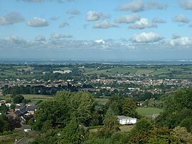 Blick auf Mold von Gwernymynydd aus