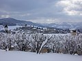 Monts du lyonnais : Village de Montrottier sous la neige